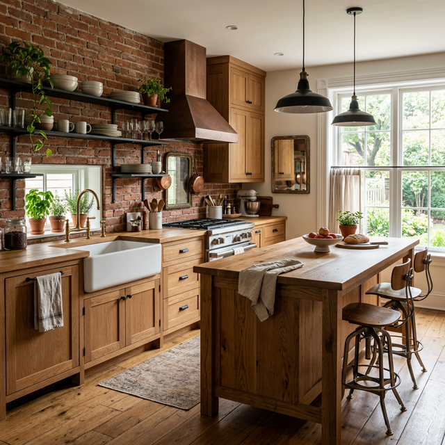 مطبخ رمادي غامق بأسلوب صناعي